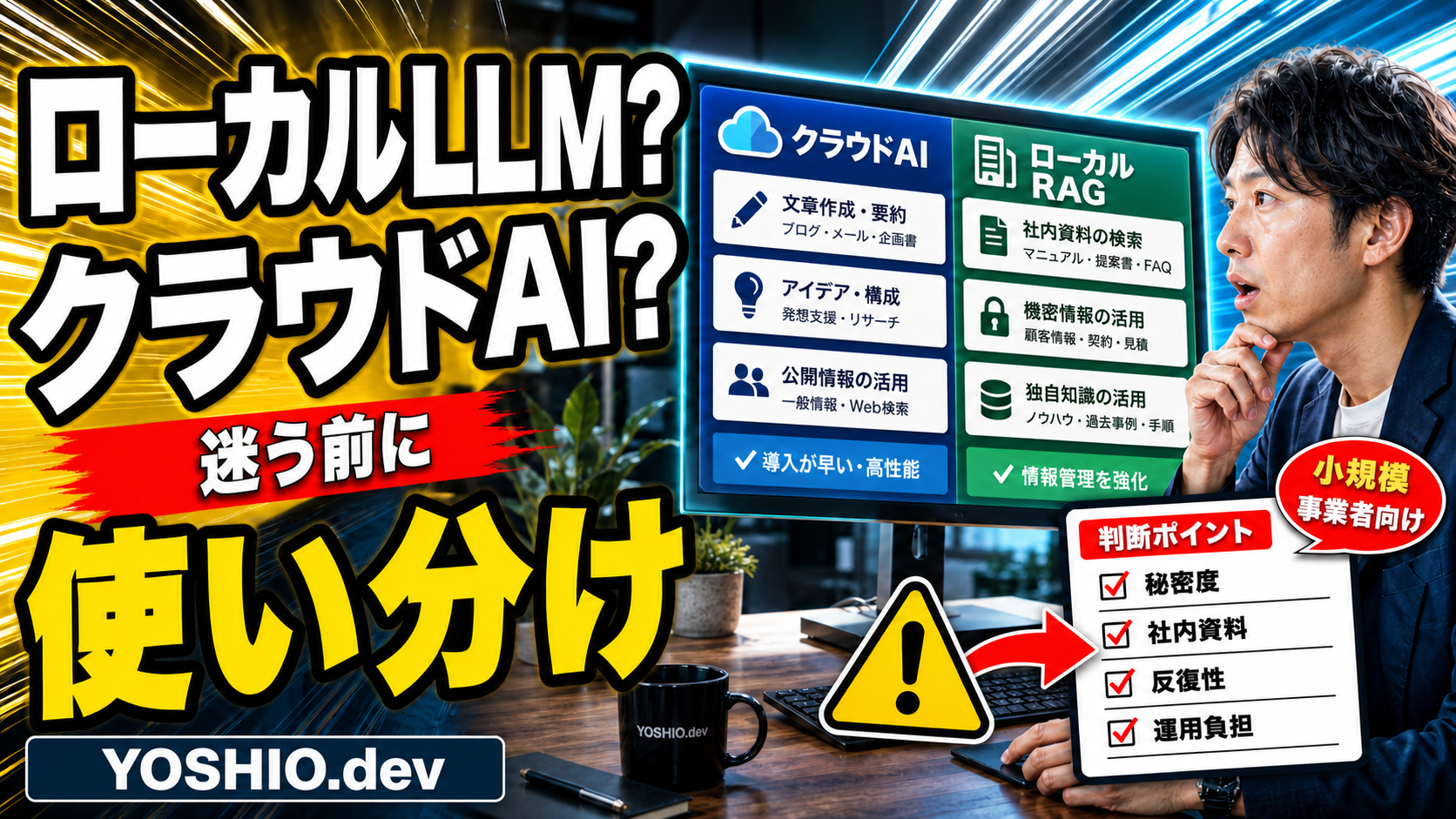 小規模事業者はローカルLLMとクラウドAIをどう使い分けるべきか