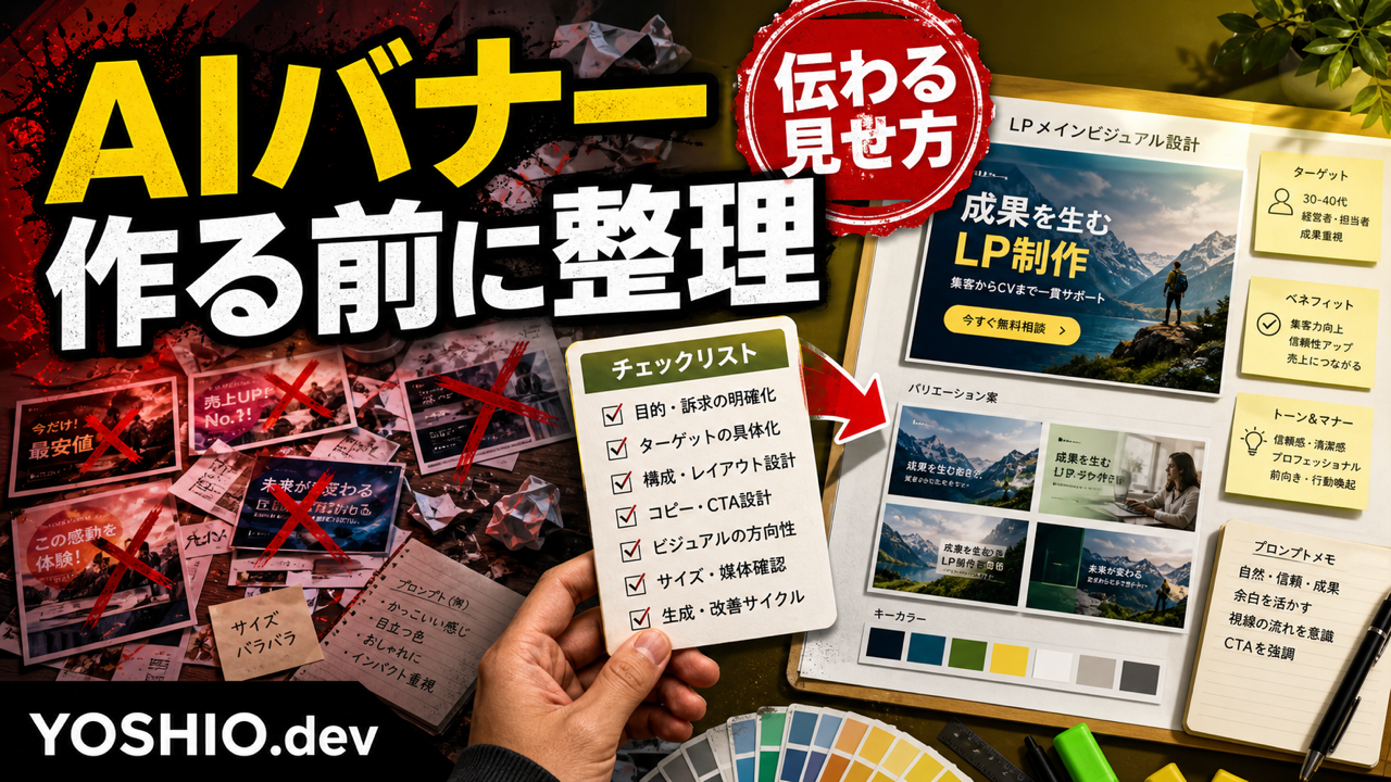 LP用AI画像・バナーを作る前に整理すること｜伝わる見せ方のチェックリスト