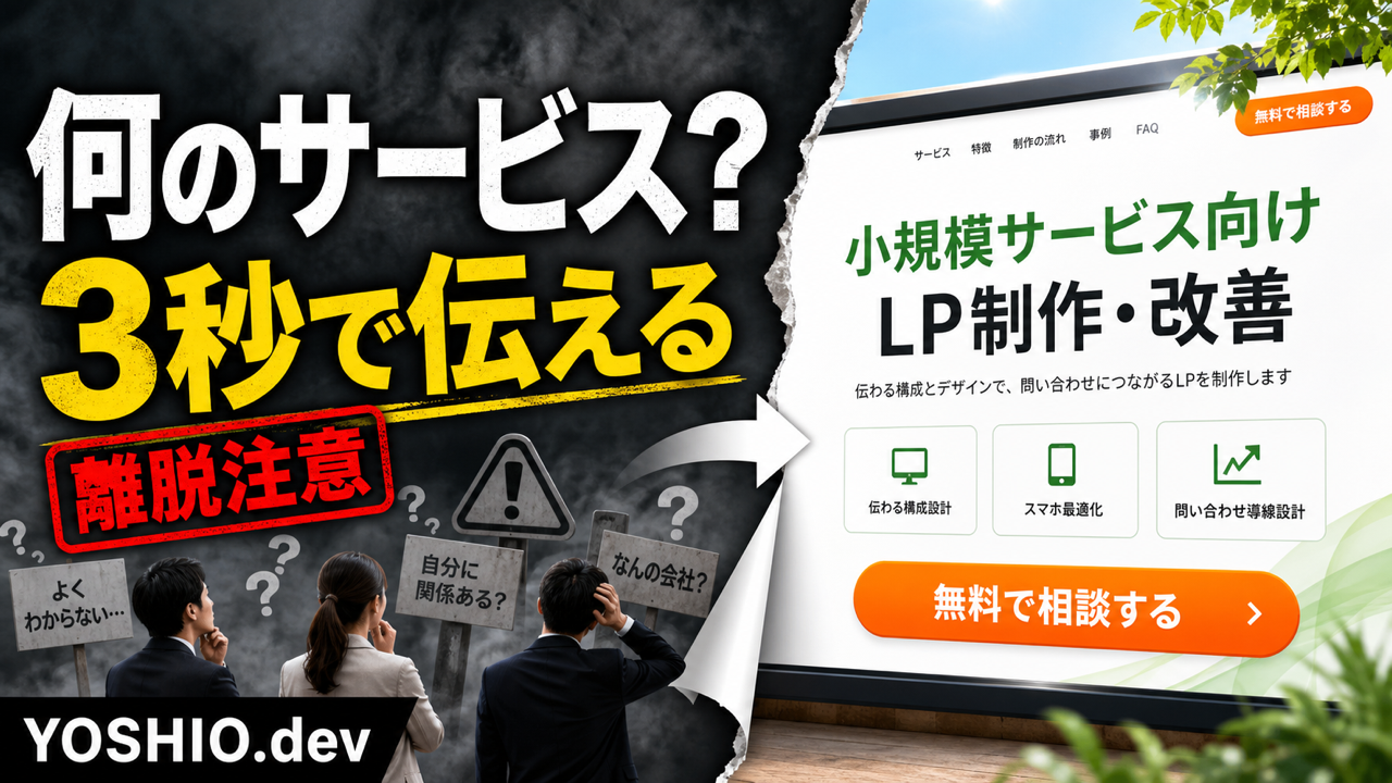 LPのファーストビューで何のサービスか伝わらないときの直し方