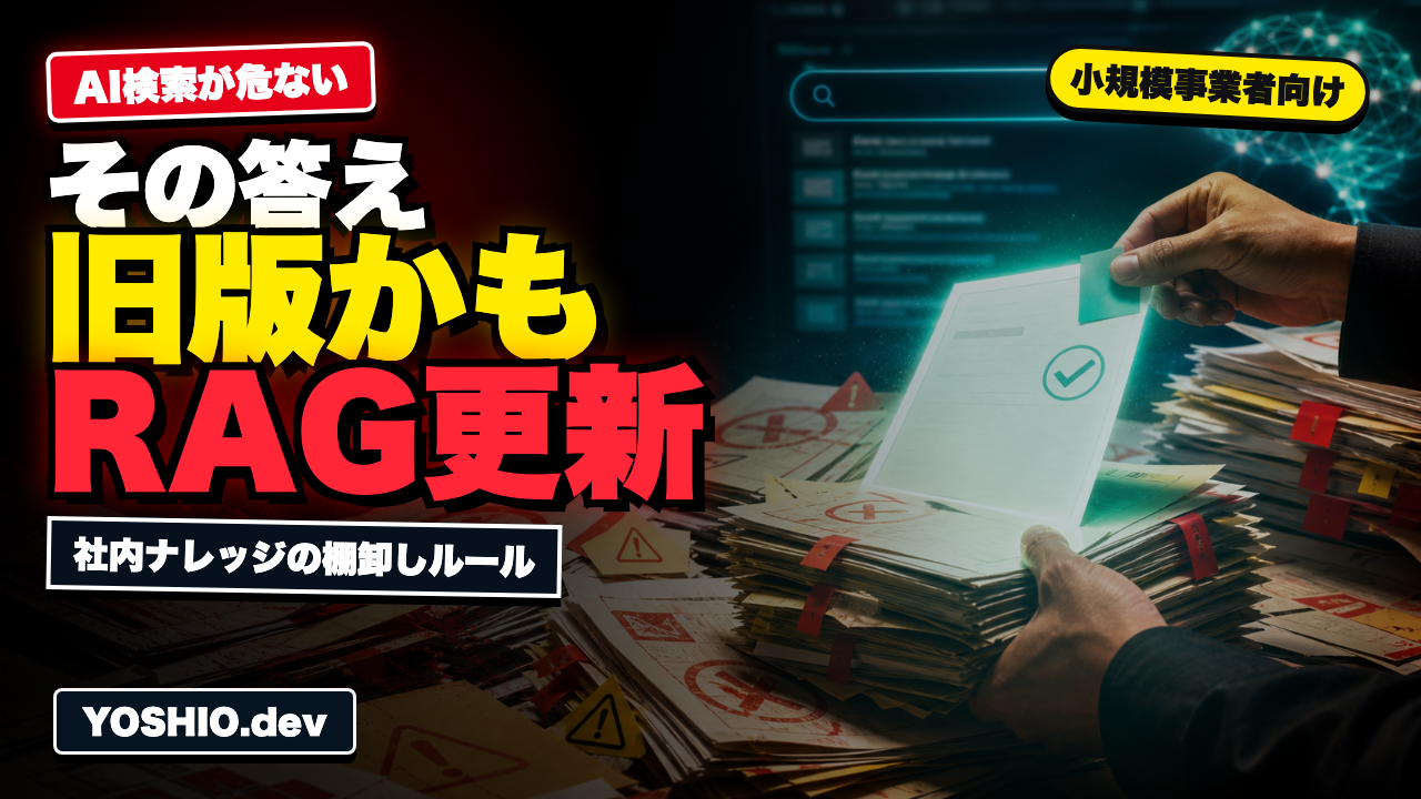 RAG導入後の社内ナレッジ更新ルールを伝えるサムネイル