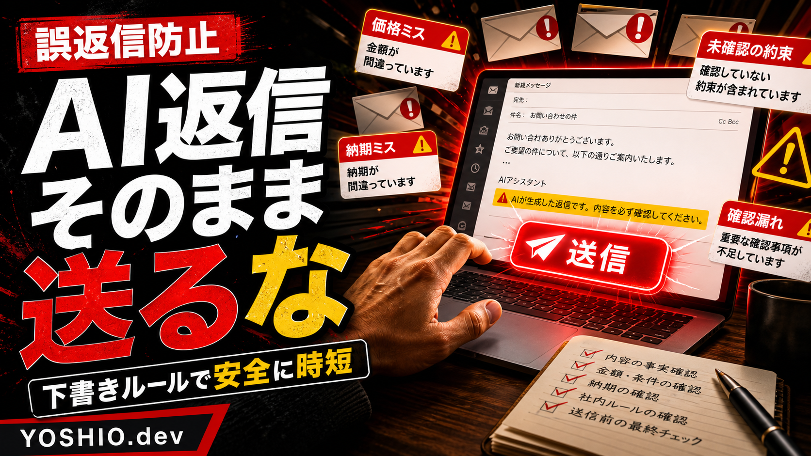 問い合わせ返信をAIで下書き化するには?誤返信を防ぐ運用ルールと始め方