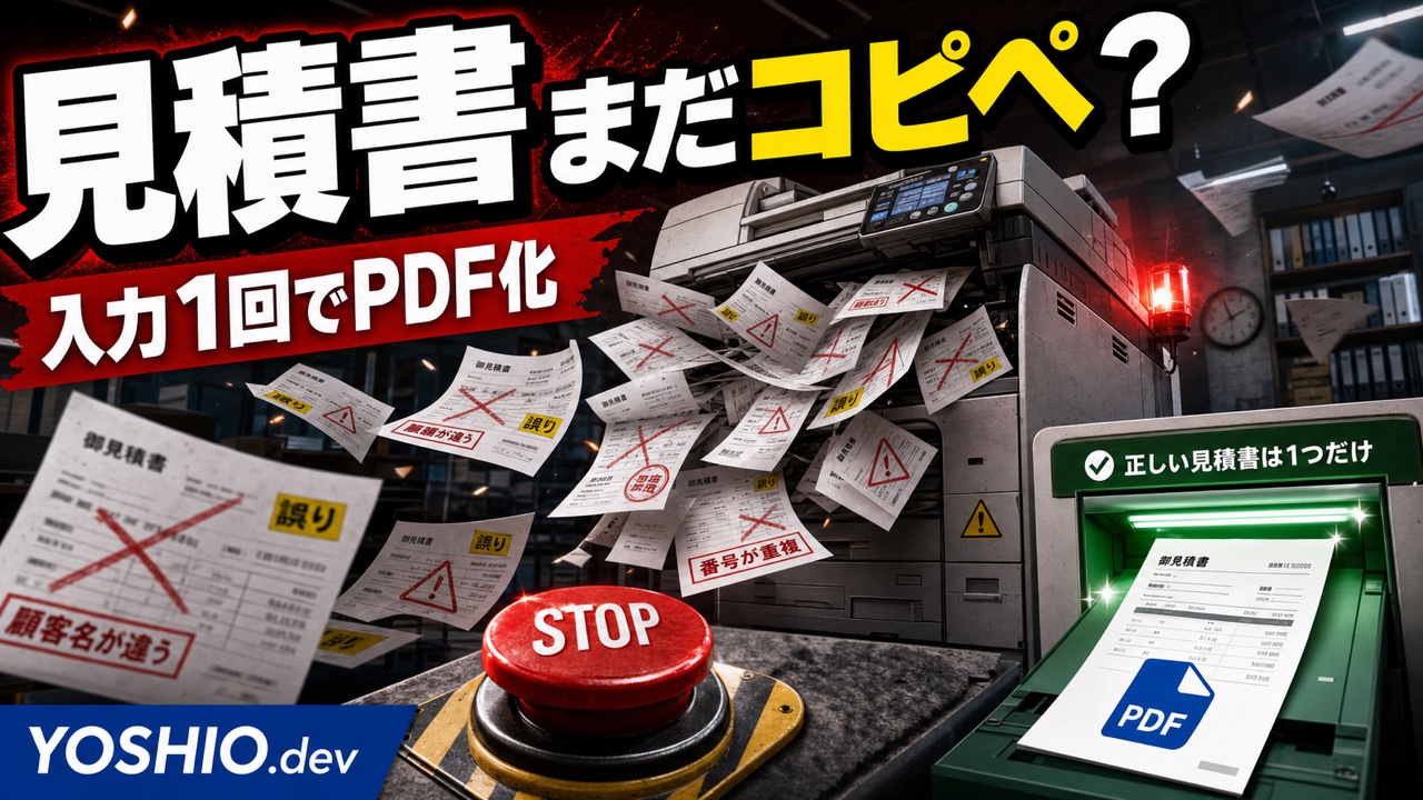 見積書を毎回コピペしない|フォーム入力からPDFを自動作成する小型ツール設計