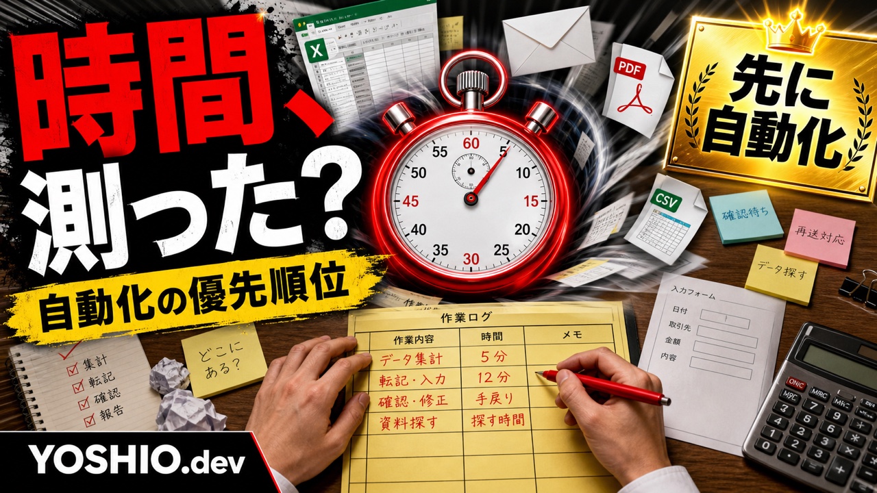 業務自動化の前に作業時間を測る|手作業ログで優先順位を決める方法