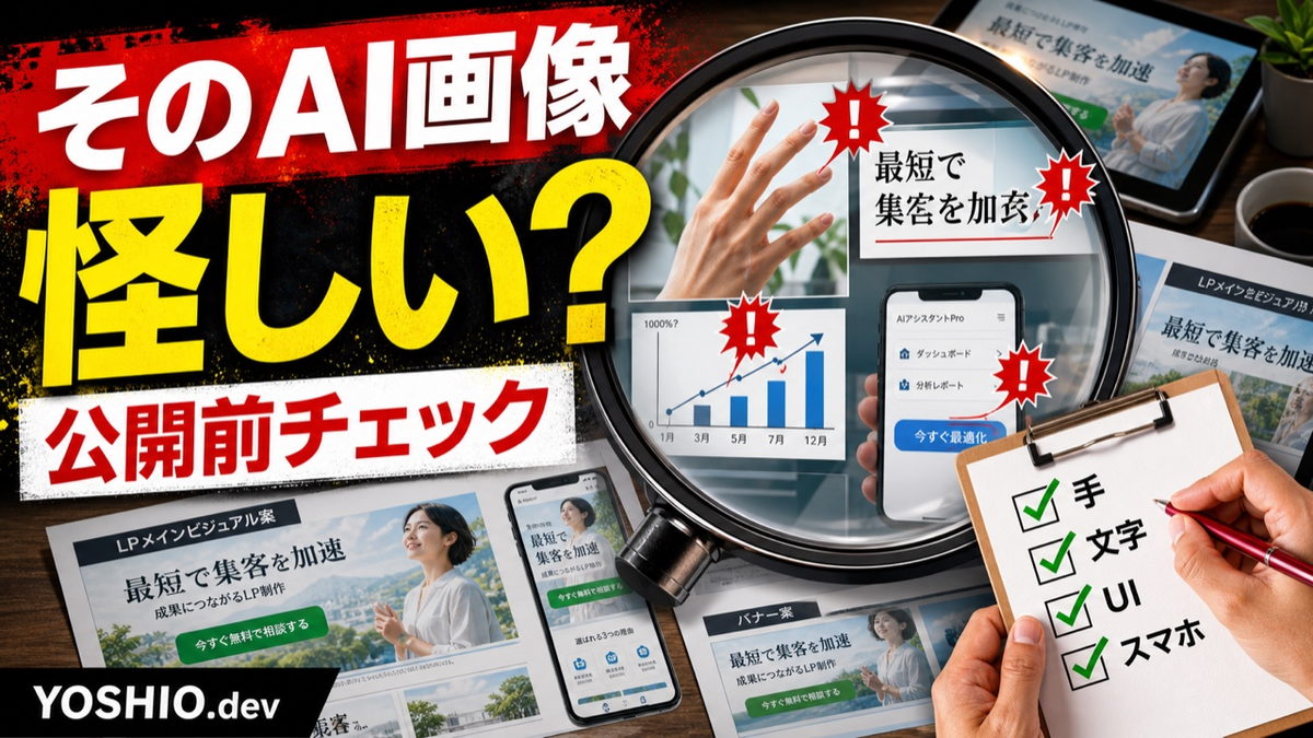 AI画像の違和感でLPの信頼を落とさない|公開前に見る品質チェック