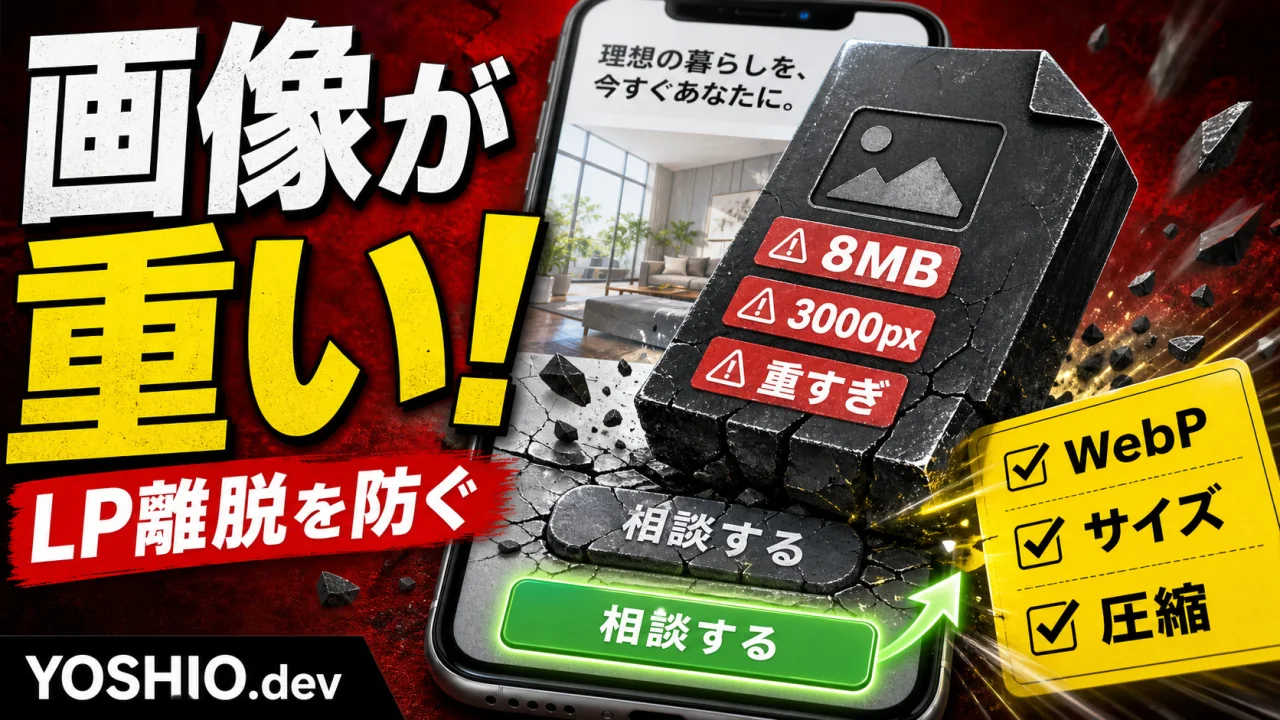 LPのファーストビュー画像が重くて問い合わせ前に離脱される問題を、軽量化チェックで改善するサムネイル