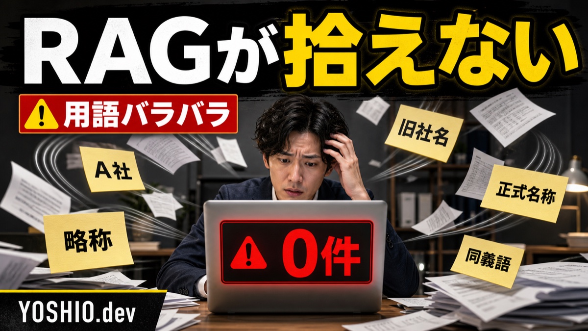 RAGが社内用語を拾えない前に｜略称・表記ゆれ・同義語辞書の作り方