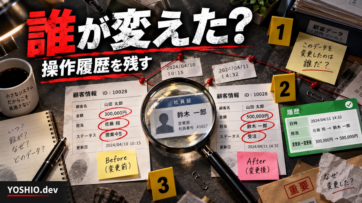 小型業務ツールの変更履歴設計｜誰が・いつ・何を変えたか残す